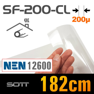 Veiligheidsfolie Safety 200 (8mil) Clear NEN12600 -182cm